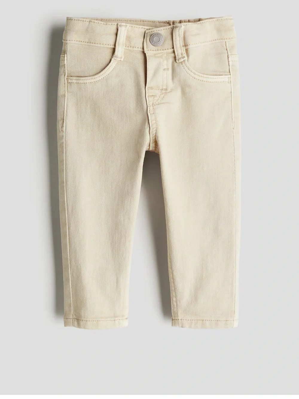Kids Cream Stretch Cotton Jean Leggings. NWOT 4-6m